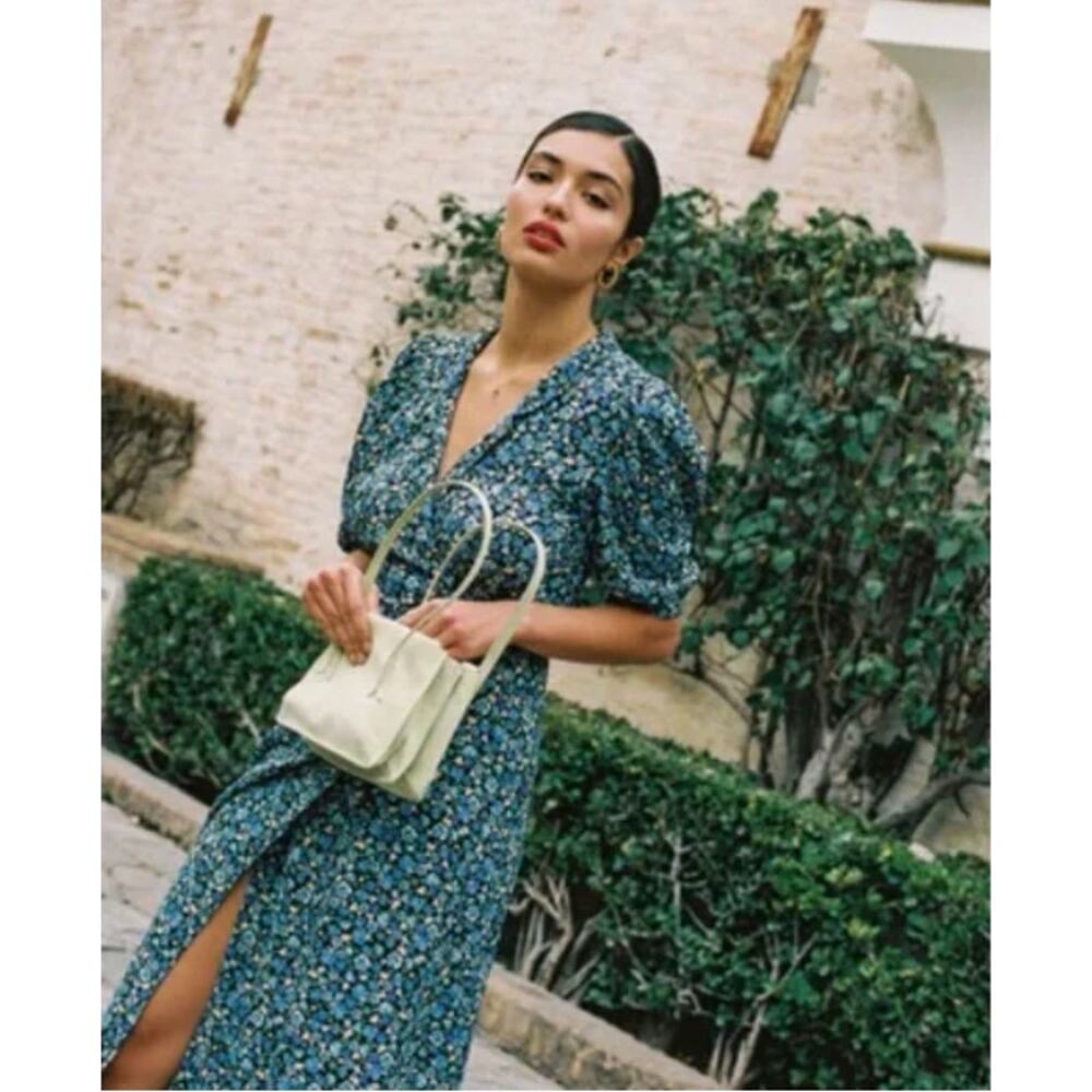 Rouje Blue Floral Midi Dress